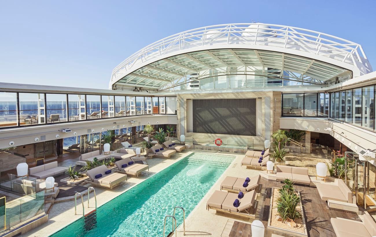 The Conservatory Pool beneath a retractable glass roof