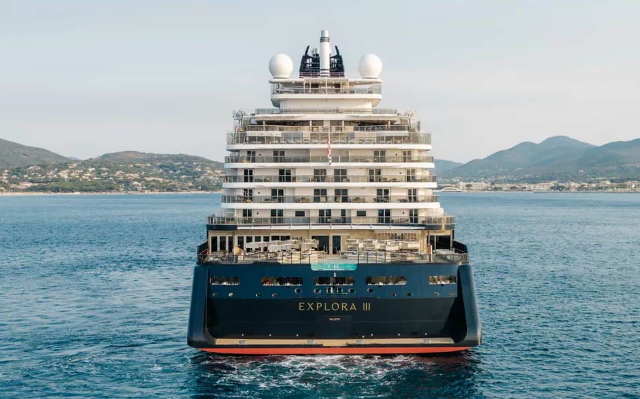 Stern view of EXPLORA III sailing near Saint-Tropez in France