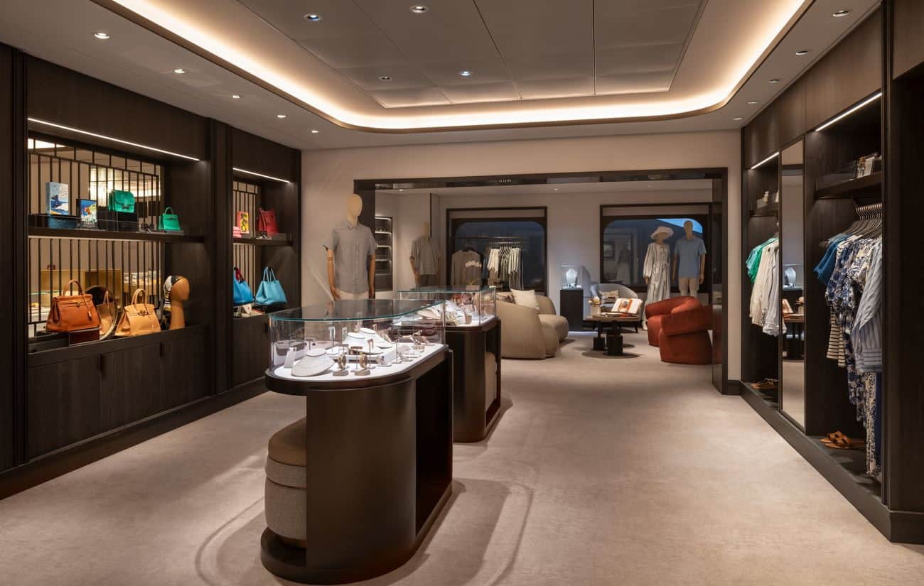 The Boutique displaying designer clothing jewelry and handbags