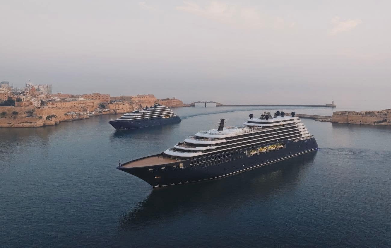 Ritz-Carlton Yacht Collection yachts Ilma and Evrima in Valletta harbour